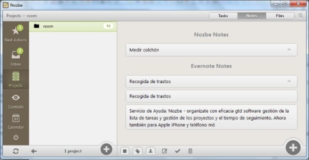 Sincronización del cliente de Nozbe con otros servicios