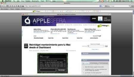 Minefield, versión de Firefox 3, optimizado para procesadores G5 e Intel
