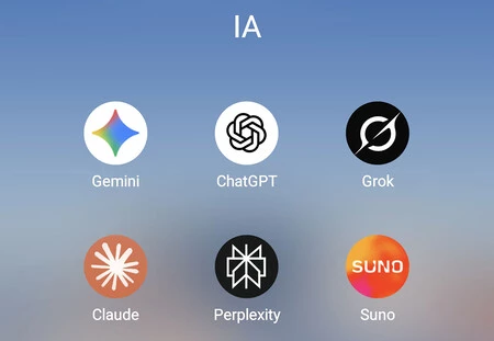 Tengo una carpeta con varias apps de IA, aunque solo uso las dos primeras. El resto terminará desinstalado