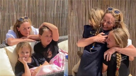 El emotivo reencuentro entre una enfermera y sus dos hijas tras nueve semanas separadas por el coronavirus