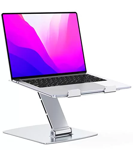 Glangeh Soporte Portatil Mesa Ajustable, Aleación de Aluminio Ergonómico Elevador Portatil Ventilado, Plegable Soportes para Libros de Cocina Compatible con MacBook Chrome y Otros 10-16” Dispositivos