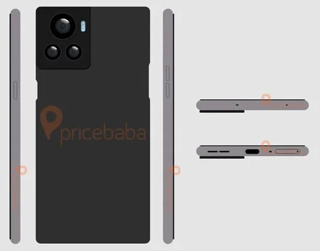 OnePlus 10R のレンダリング - 実際の外観ではなく概略図、作: Pricebaba