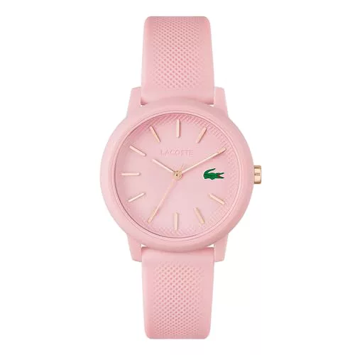 Lacoste Reloj Analógico de Cuarzo para Hombre o Mujer, con una elegante correa de silicona con textura petit piqué