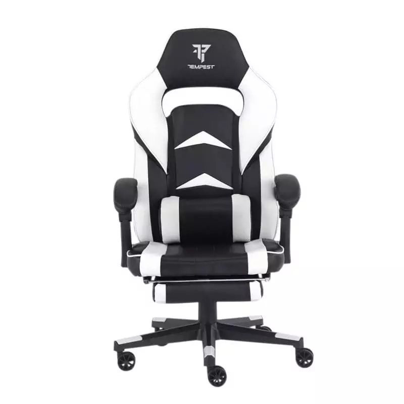 Tempest F36-2 Silla Gaming con Reposapiés Negra/Blanca