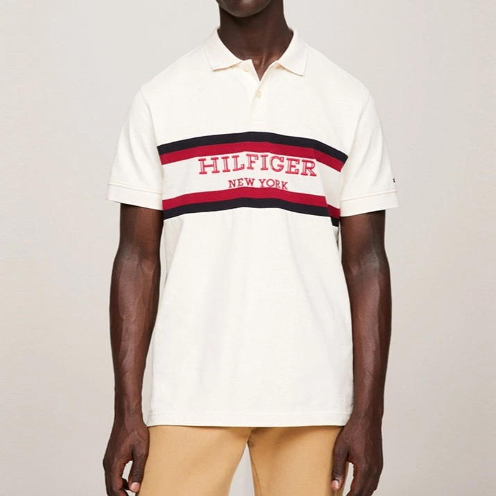 Tommy Hilfiger Polo de manga corta con branding frontal a contraste de color