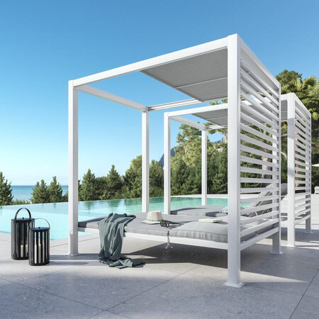 Tumbona De Jardin De Aluminio Doble
