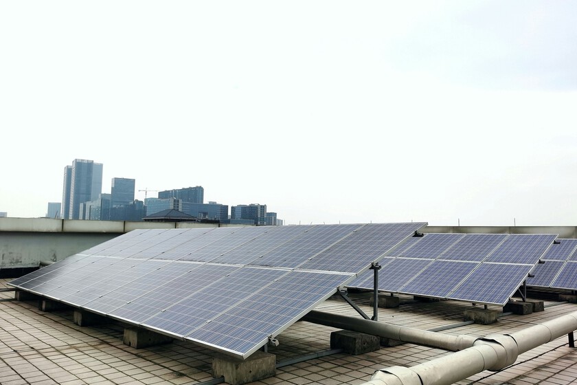 Solar panels on a roof