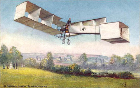 Santos Dumont Flying The 14 Bis
