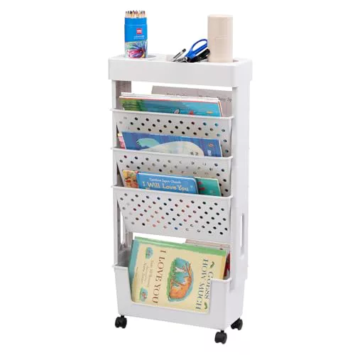 DOEWORKS Estantería Libros con Ruedas