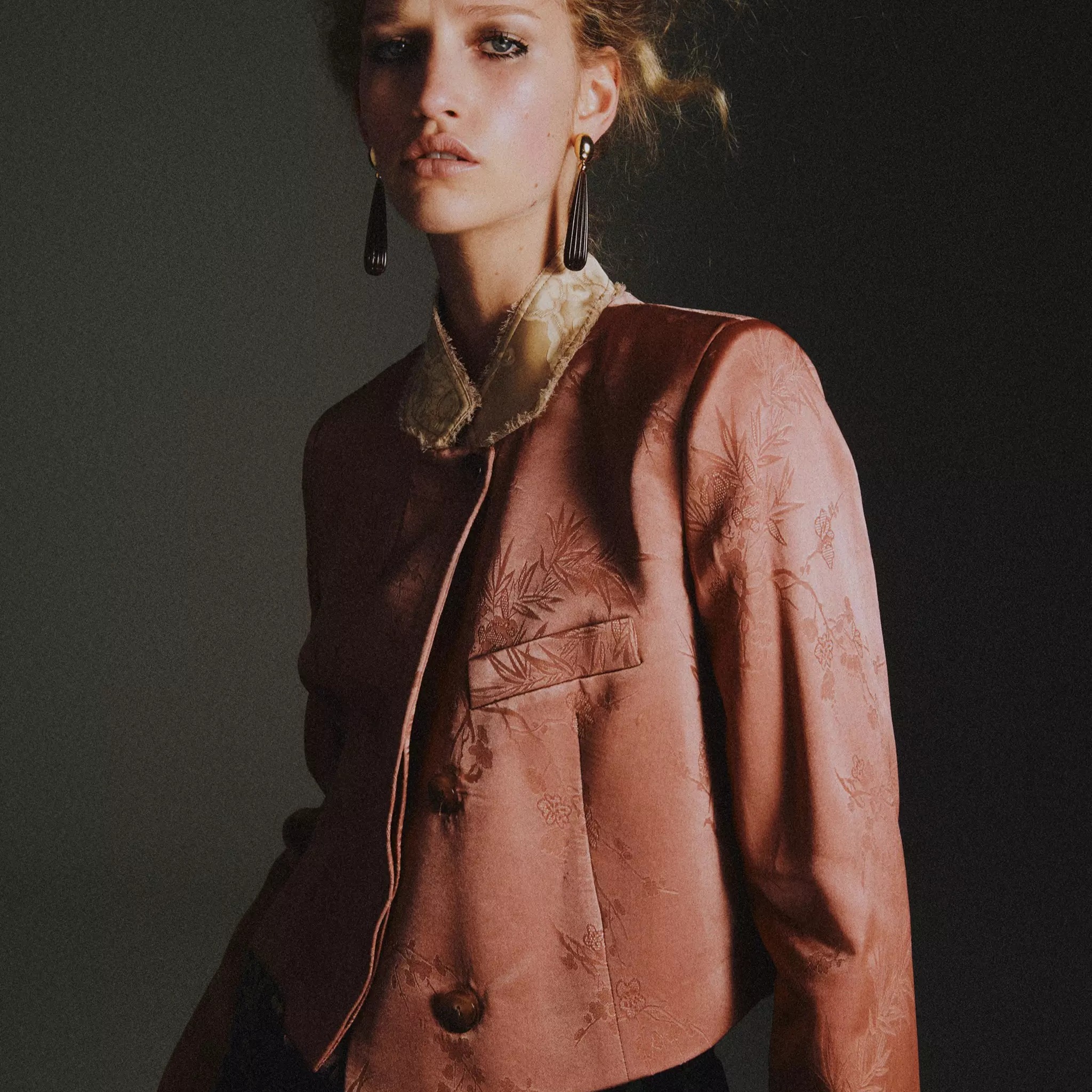 Blazer jacquard botón
