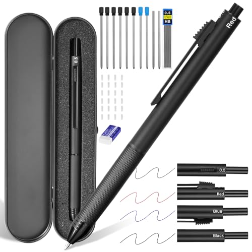 AUAUY Bolígrafo 4 en 1 negro 
