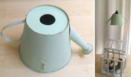 Recicladecoración: una lámpara hecha con una regadera
