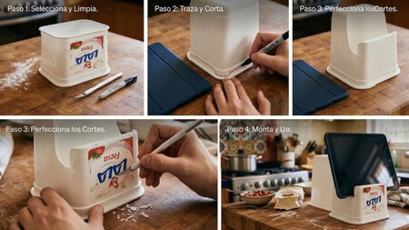 Cómo hacer un soporte para tablet o recetario con un recipiente de plástico y darle una segunda oportunidad
