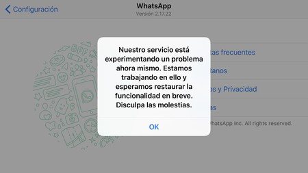 WhatsApp caído: la aplicación deja de funcionar, dos semanas después de su última caída