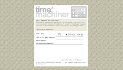 Timer Machiner, enviando mensajes de correo al futuro