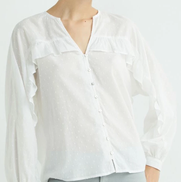 Blusa de mujer plumeti volantes
