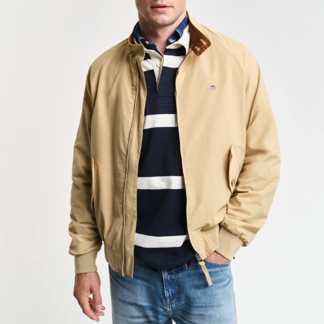 Gant Cazadora Harrington de algodón beige para hombre