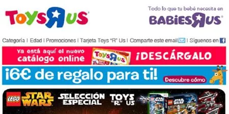 Obtenga 6 euros de descuento en Toys 'R' Us
