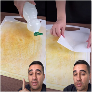 El truco de experto para limpiar tus viejas tablas de cortar usando papel de cocina: el resultado es espectacular
