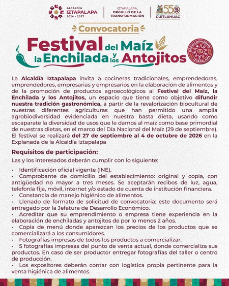 Ya viene el Festival del Maíz, la Enchilada y los Antojitos 2026: disfruta enchiladas mineras, potosinas, suizas y hasta de mole al sur de CDMX