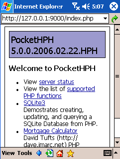 Pocket HPH, servidor web con PHP para tu móvil