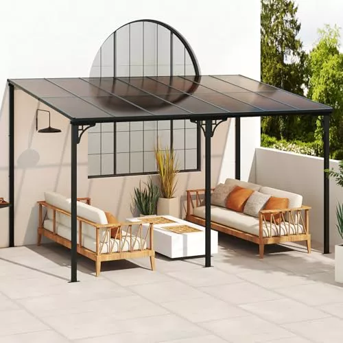 RELAX4LIFE Pérgola Adosada 4x3 | Pérgola Pared 4x3 Jardín Exterior 