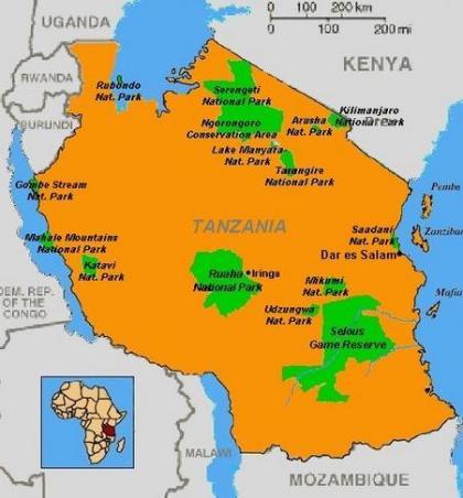 Tanzania map