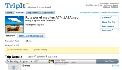 TripIt, otro sistema de planificación de viajes