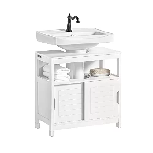 SoBuy Mueble bajo Lavabo para Lavabos con Columna 60x30x60 cm Blanco