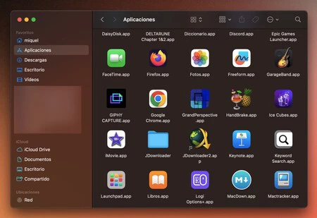 Carpeta Aplicaciones Mac