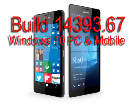 Microsoft libera la Build 14393.67 para Windows 10 PC y Windows 10 Mobile