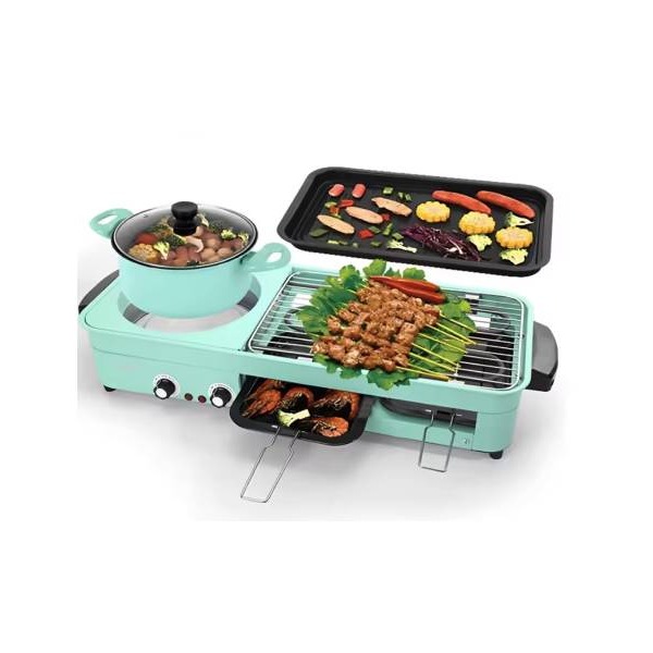 Parrilla eléctrica sin humo para cocina múltiple