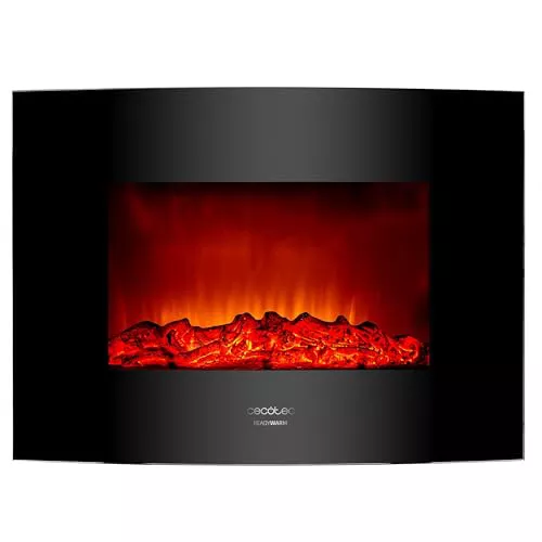 Cecotec Chimenea Eléctrica Decorativa 22” con Mando a Distancia Ready Warm 2210 Curved Flames