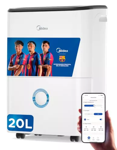 Midea Deshumidificador de Humedad 20L Silencioso | WiFi/App, Modo Secado de Ropa y Auto Antihumedad