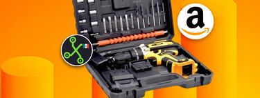 Paquete de taladro inalámbrico, estuche y accesorios por 384 pesos: viene con dos baterías recargables