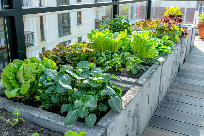 Jardin Sostenible Fotorrealista Con Plantas De Cultivo Casero