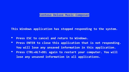 Windows 3.1で初めてのブルースクリーン。画像: レイモンド・チェン