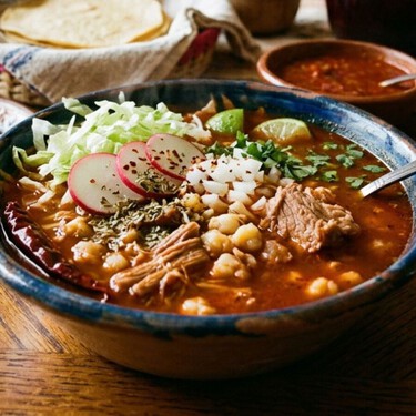 Cómo hacer pozole rojo de puerco con maíz precocido en solo 1 hora: receta fácil, rápida y llena de sabor para la noche mexicana