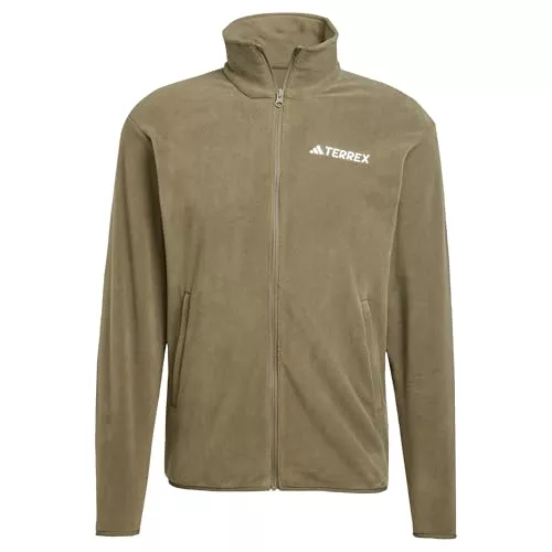 adidas Uomo Terrex Multi Essentials Full Zip Fleece Jacket, Olive strata, L