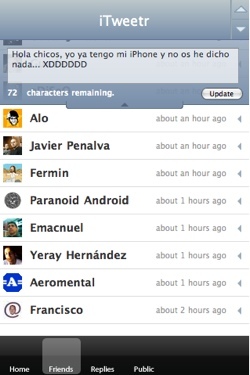 Primeras aplicaciones web 2.0 para el iPhone: iTweetr