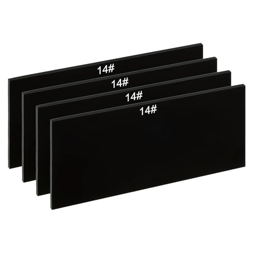 PATIKIL Soldadura Lente Sombra 14 Vidrio 4-1/4"x 2", 4uds Endurecido Vidrio Negro Oscurecimiento Filtro Placas Cubiertas Reemplazo para Soldadura Casco Capucha