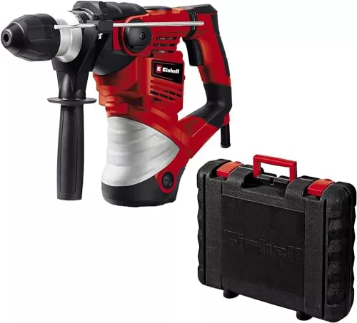 Einhell Martillo perforador con cable, 1600 W, 4 J, taladrado de impacto/cincelado, Impacto neumático, portaherramientas SDS plus, tope de seguridad de sobrecarga