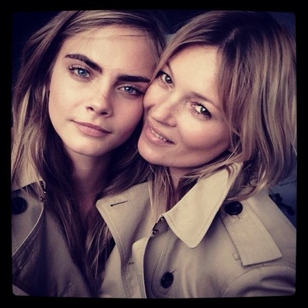 Cara Delevingne y Kate Moss juntas pero no revueltas para Burberry