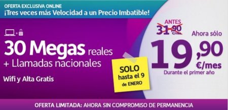 Ono continua con la guerra de precios: 30 Mb por 19,90 euros al mes