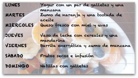 Una merienda para cada día de la semana
