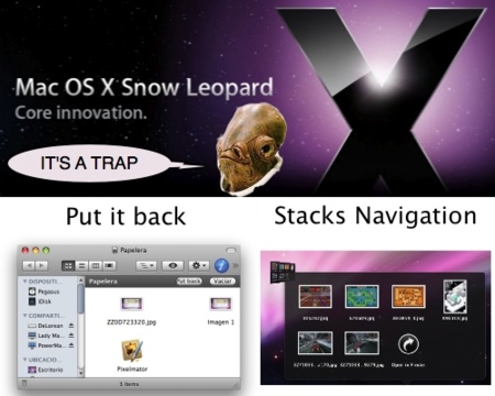 Aparecen más detalles de la interfaz de usuario de Snow Leopard