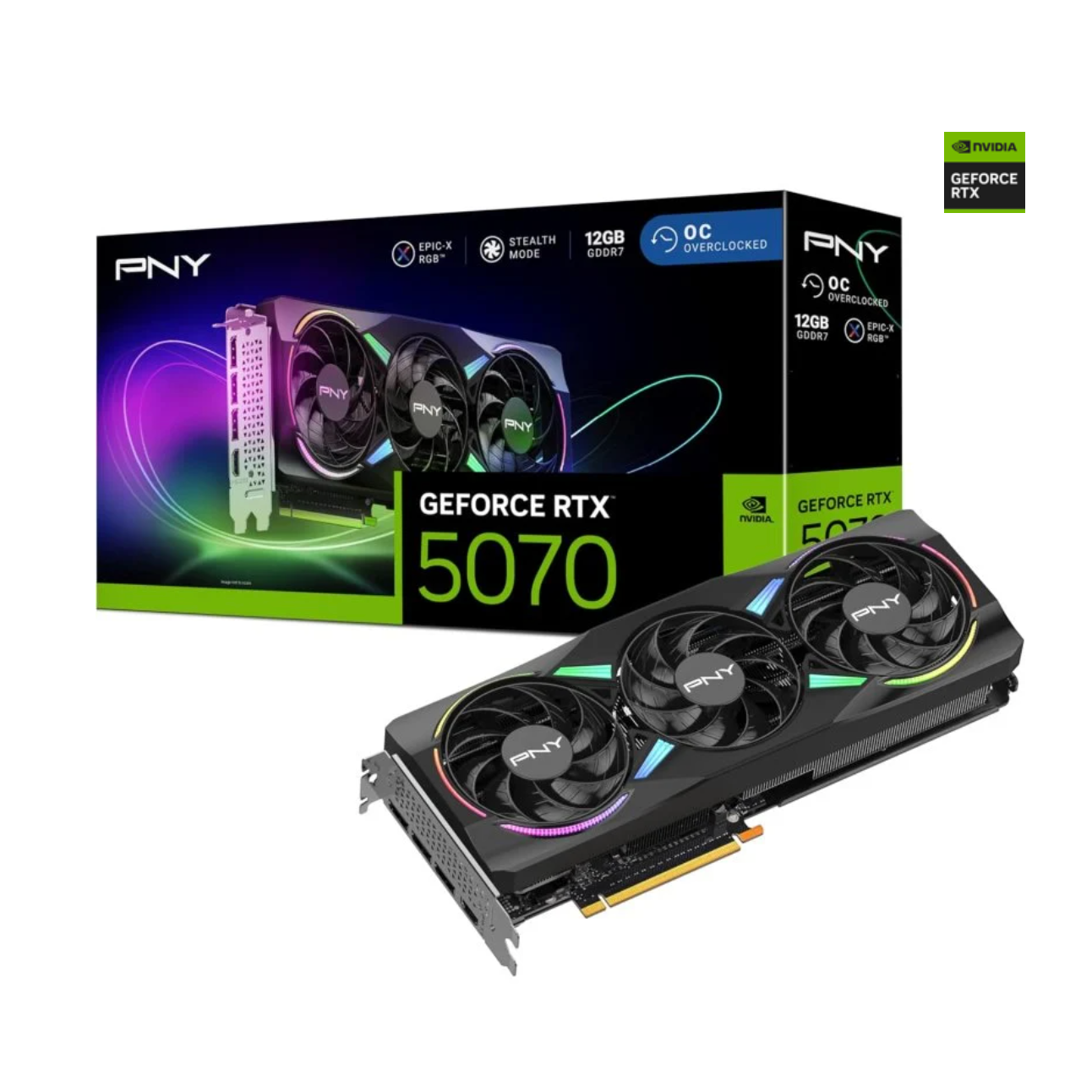 PNY GeForce RTX 5070 ARGB OC — 1440p con estilo (y muchos FPS). La variante ARGB de PNY añade un toque visual a un modelo muy sólido: temperaturas controladas, buena capacidad de OC y un rendimiento excelente para 1440p competitivo. Ideal para quien quiere un PC rápido y bonito.

Precio original: 663,19€