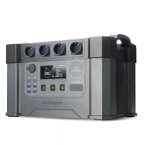 ALLPOWERS 2400W Estación de energía portátil S2000 Pro batería portátil LiFePo4 de 1451Wh generador solar de salida de CA 4x2400W con MPPT y SAI＜15ms