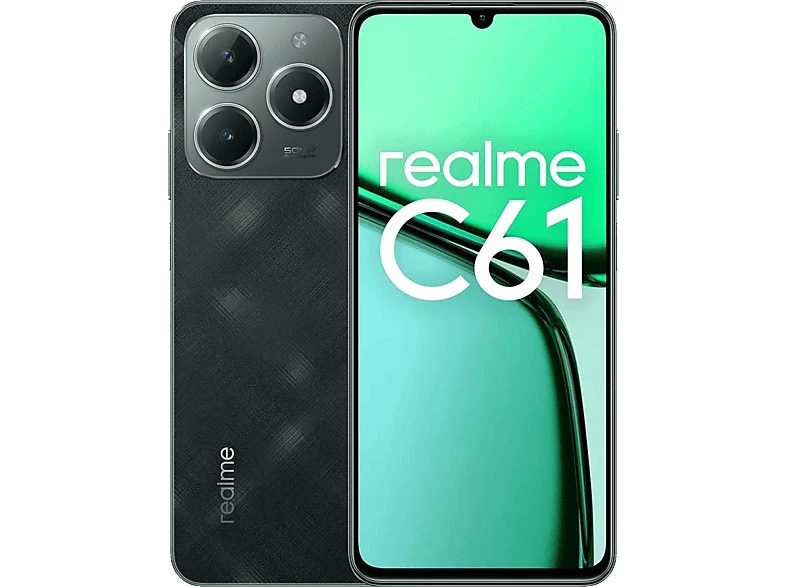 Móvil - realme C61, Dark Green, 256 GB, 6 GB RAM, 6.74 " LCD HD+ 90 Hz, Android