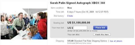 Imagen de la semana: la Xbox 360 firmada por Sarah Palin